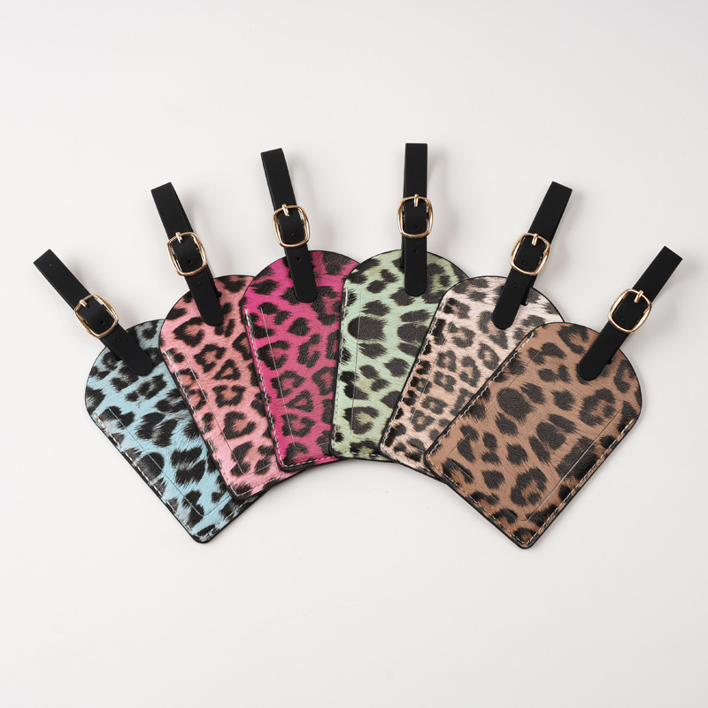 Luggage Tag Leather - Women Men Fashion Leopard Print Luggage