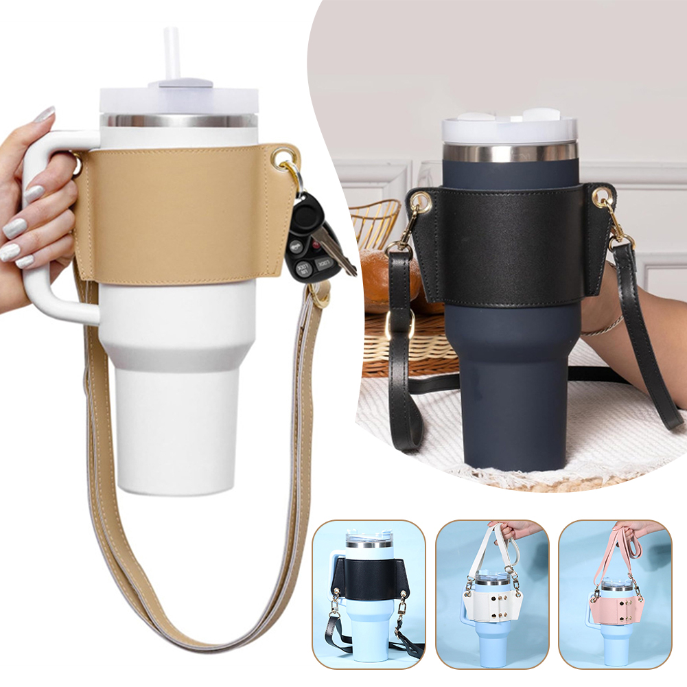 Travel Accessories Officeworks - High-Quality Pu Leather Cup Cover Adjustables
