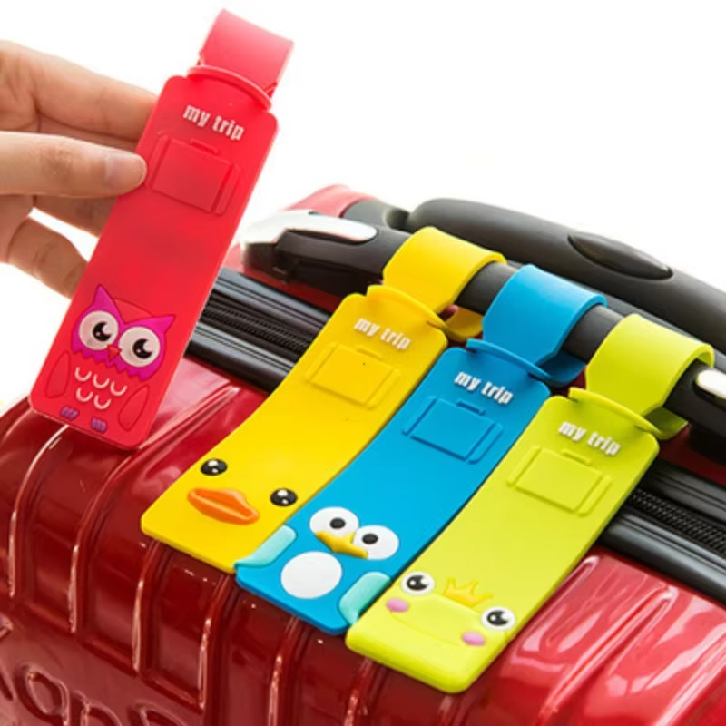 Travel Accessories List - 5pcs Lovely Silicone Luggage Tag Boarding