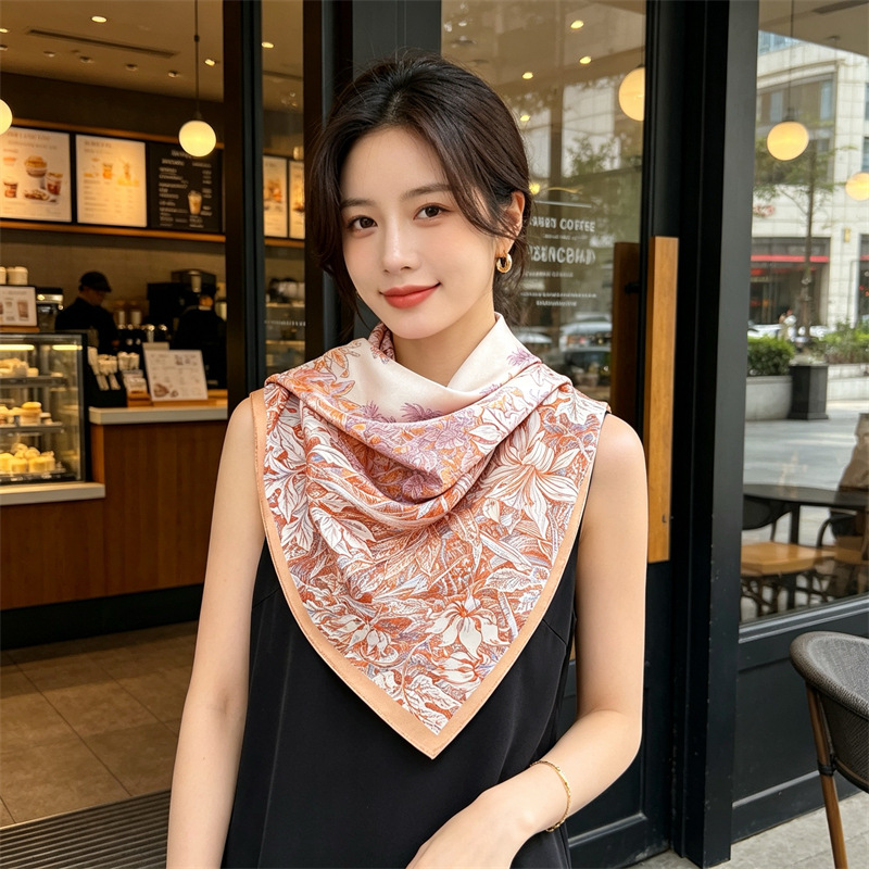 Travel Accessories Gifts - Soft Silk Scarf Women Square Bandanas