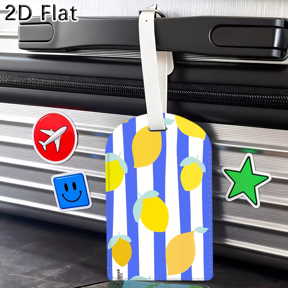 Luggage Tag with Lemon Striped - огляд і ціна Luggage Tag Leather