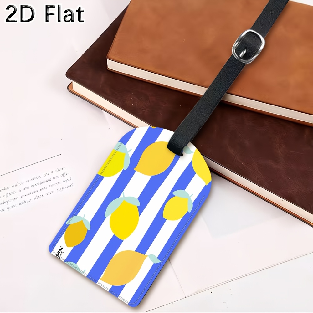 Luggage Tag with Lemon Striped - огляд і ціна Luggage Tag Leather