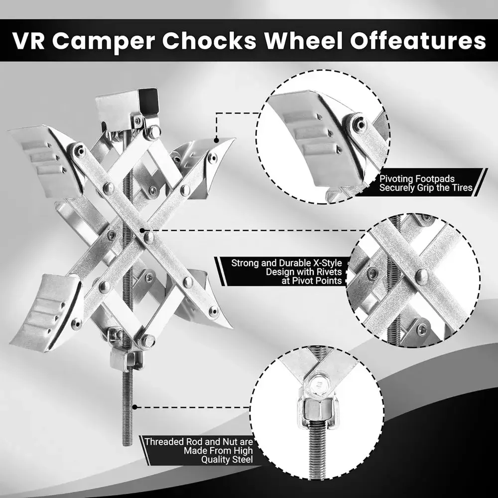 X-Shaped RV Wheel Chock Fit 3. - огляд і ціна Travel Accessories Usa