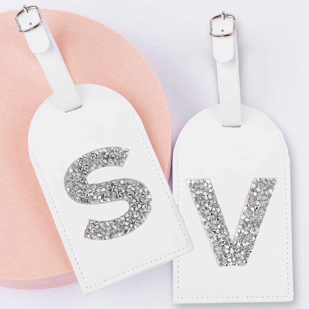 A-Z Rhinestone Monogram Leathe - огляд і ціна Luggage Tag Leather