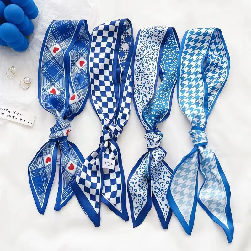 Klein blue silk scarf new chec - огляд і ціна Travel Accessories Gifts